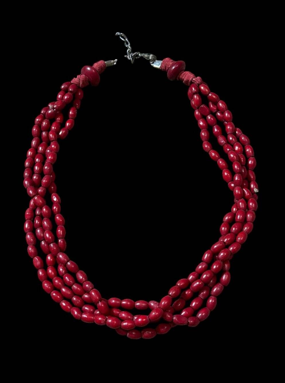EXPRESS Multi Strand Red Beaded Statement Necklace